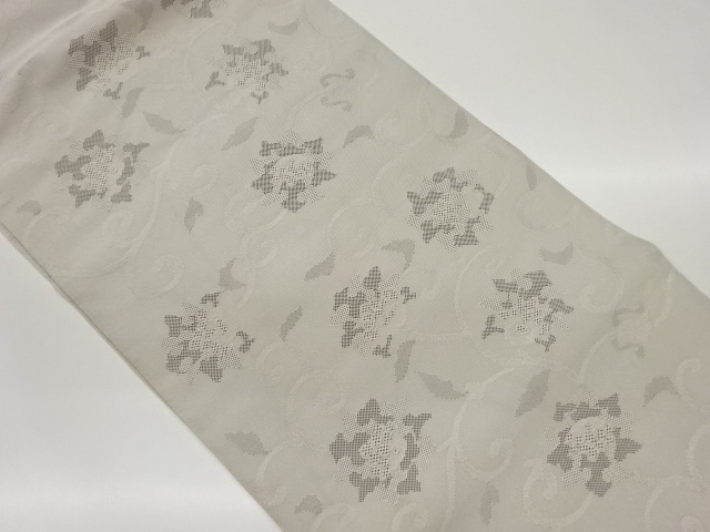 本綴れ牡丹唐草模様織出し名古屋帯